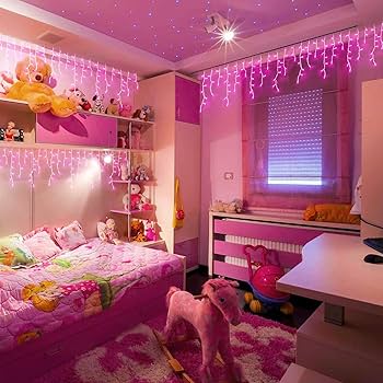 JMEXSUSS 400 LED Pink Valentine Lights, Connectable Pink